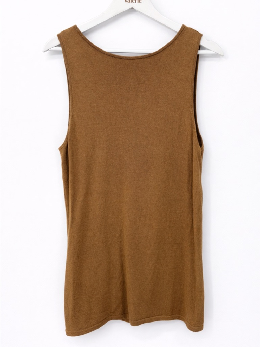 Marshall Fields Knit Tank Top Tussah Silk Vintage Size Medium Tan